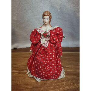 Vintage House Of Hatten Angel Porcelain Christmas Doll‎ Decoration Ornament 7"